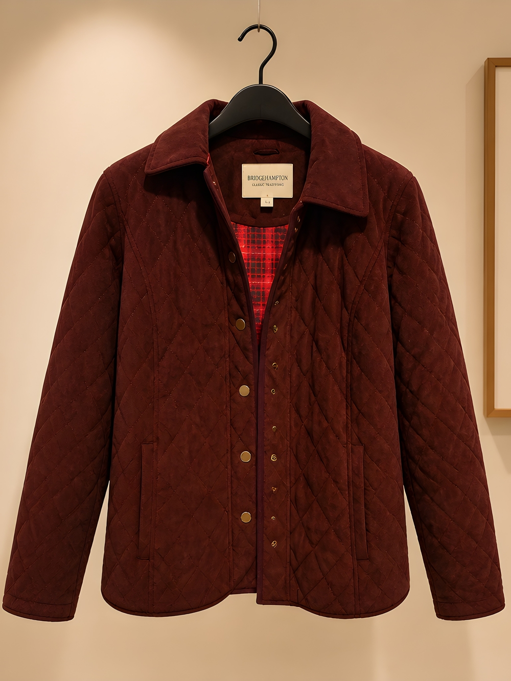 Isaac Mizrahi Quilted Burgundy Shirt Jacket